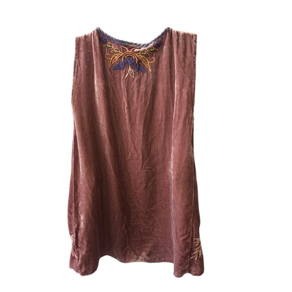 Johnny Was Simone Velvet Swing Tank Silk Embroidered SIZE X Small - Picture 3 of 9